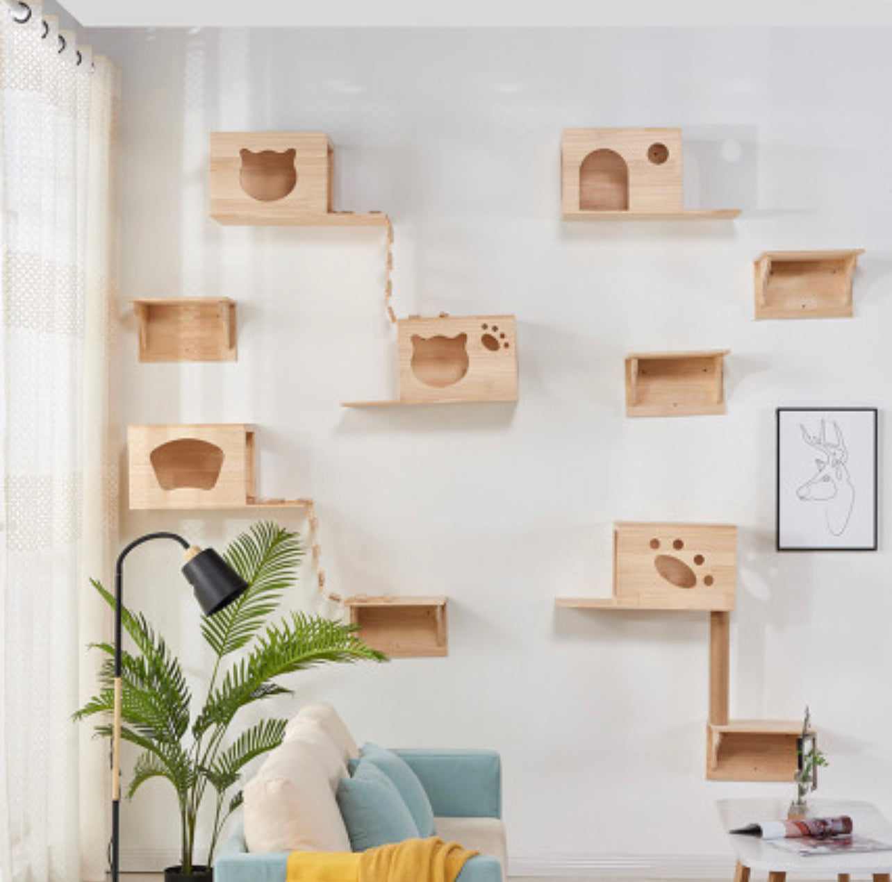 Feline wall playground